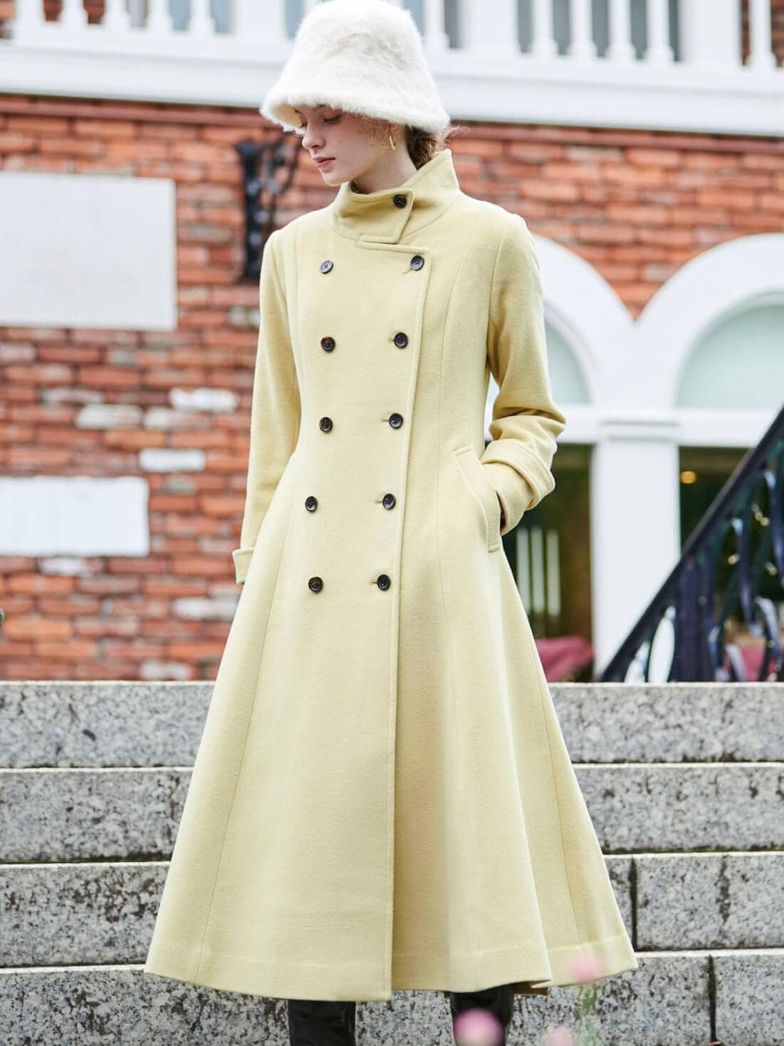 mideal シャギースタンドコート　shaggy stand coat