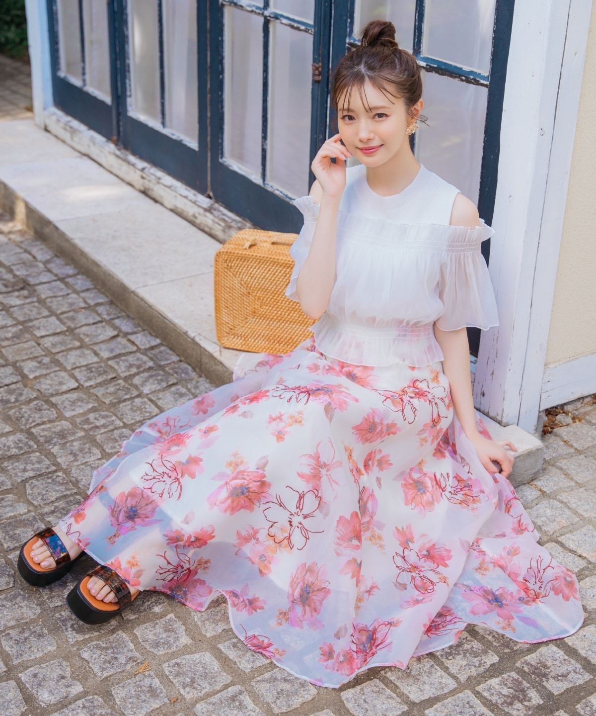 刺繍フラワーフレアスカート(F ホワイト): WILLSELECTION｜公式  