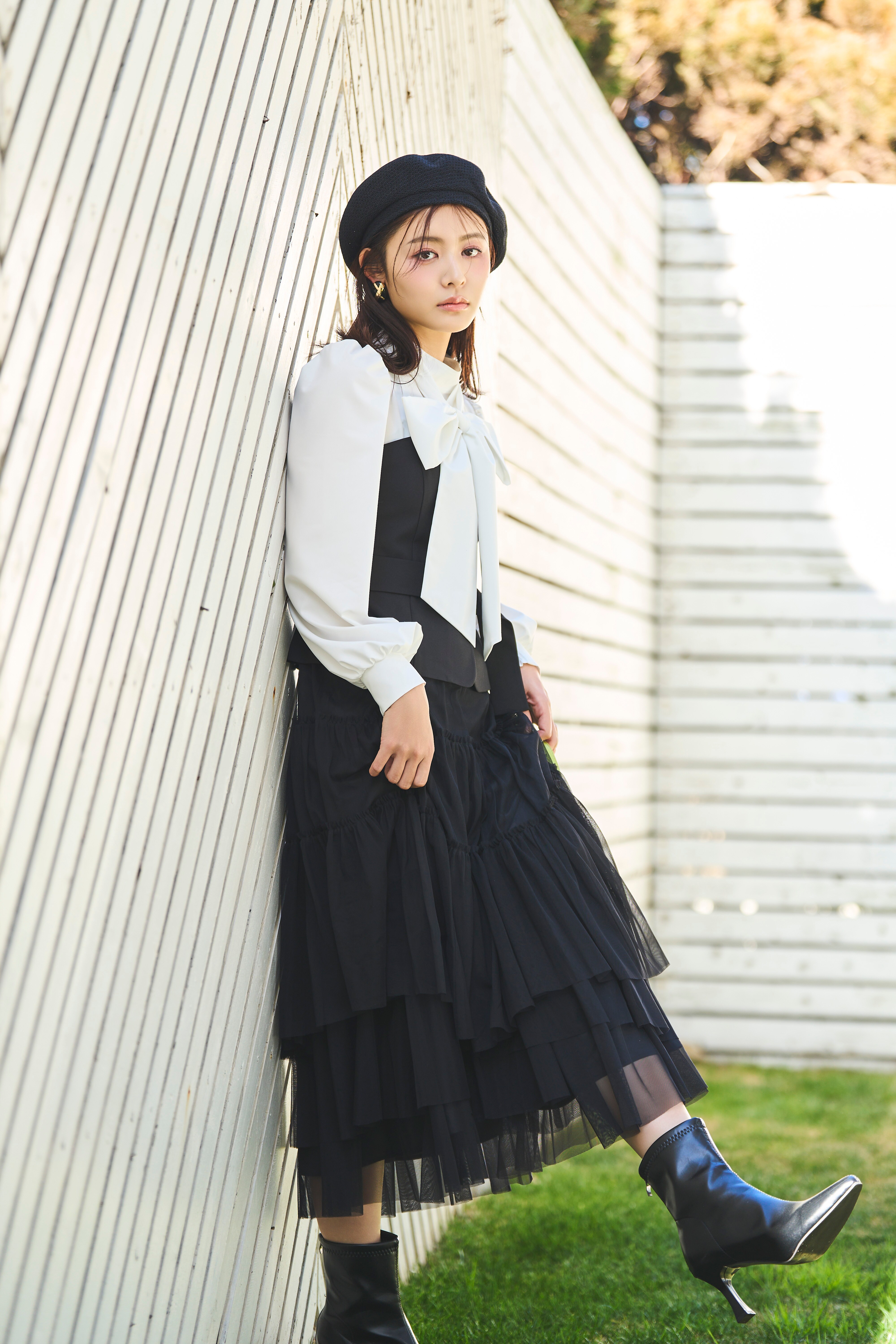 ビスチェ切替ドッキングワンピース