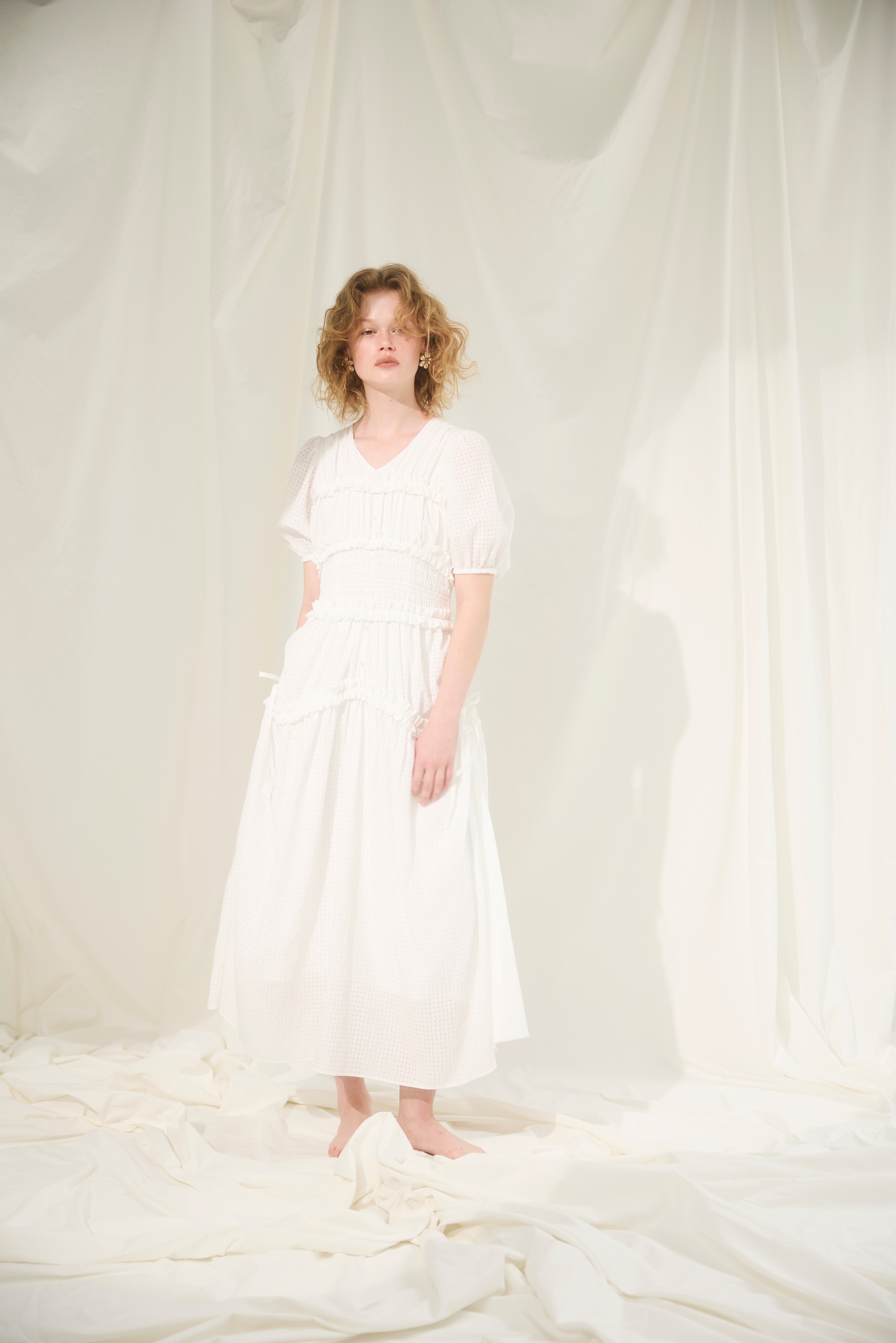 【And Couture】シャーリングビスチェワンピース