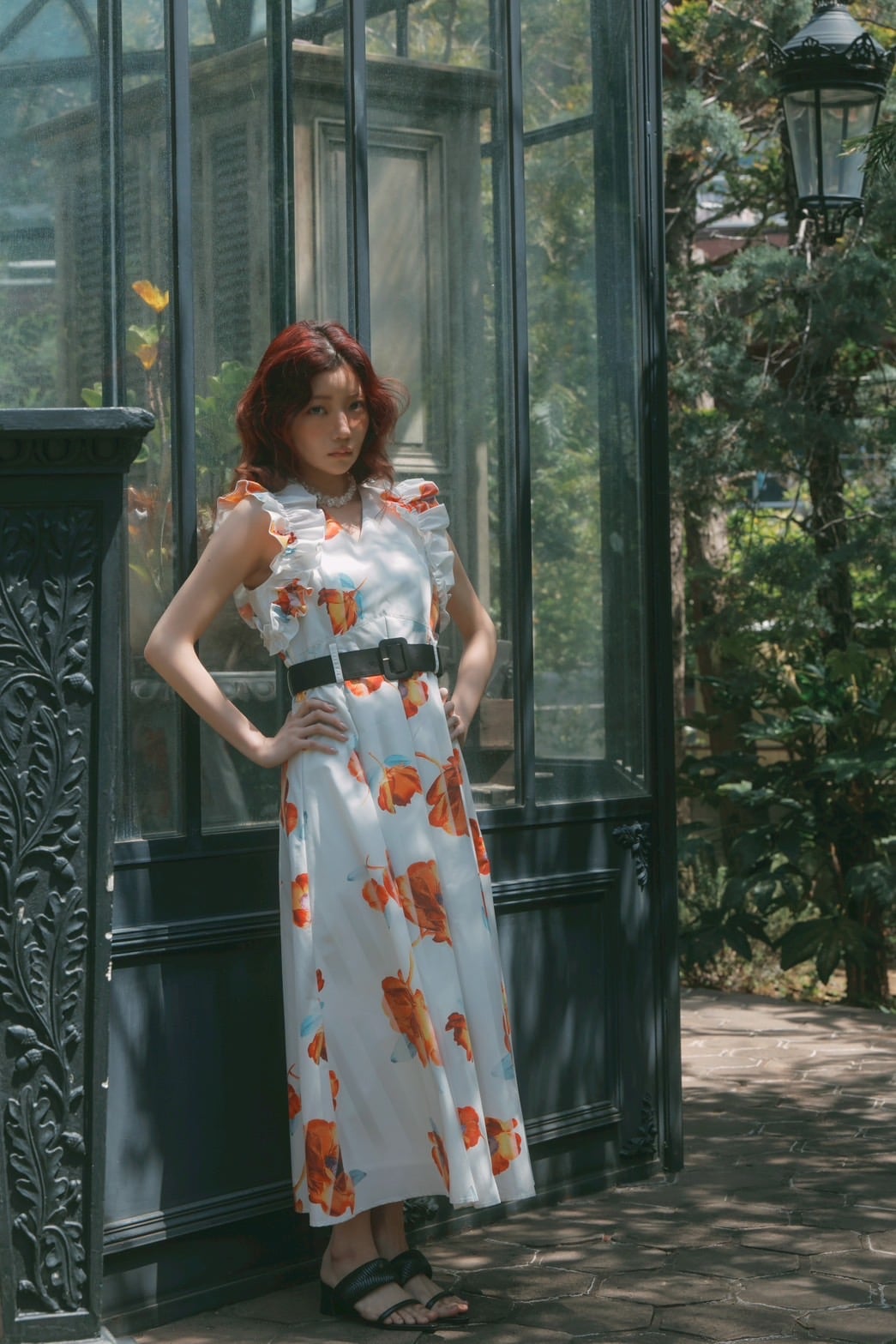 【And Couture】【6/6(FRI)発売】サンセットフラワーフリルワンピース