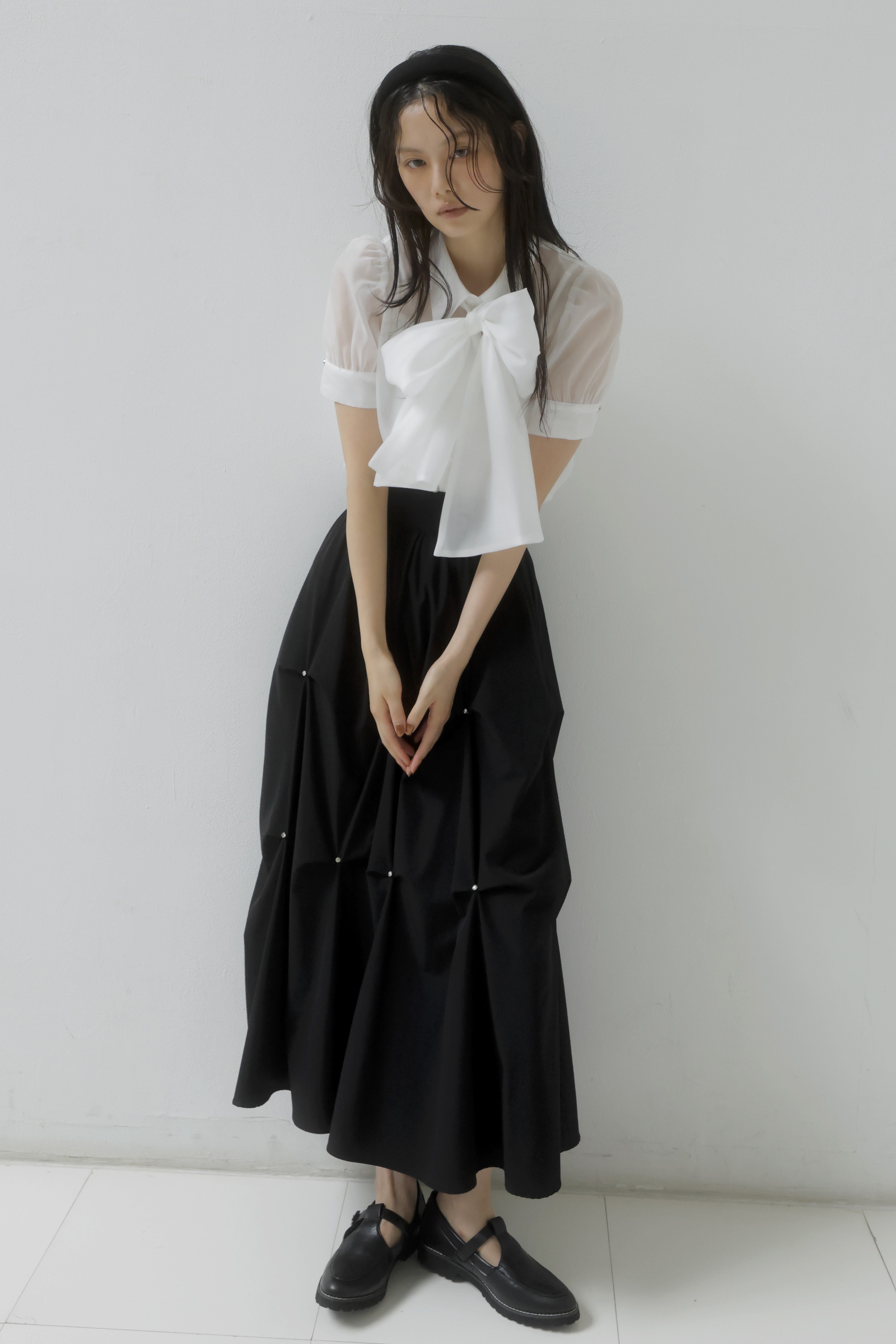 【And Couture】ビジューバルーンティアードスカート
