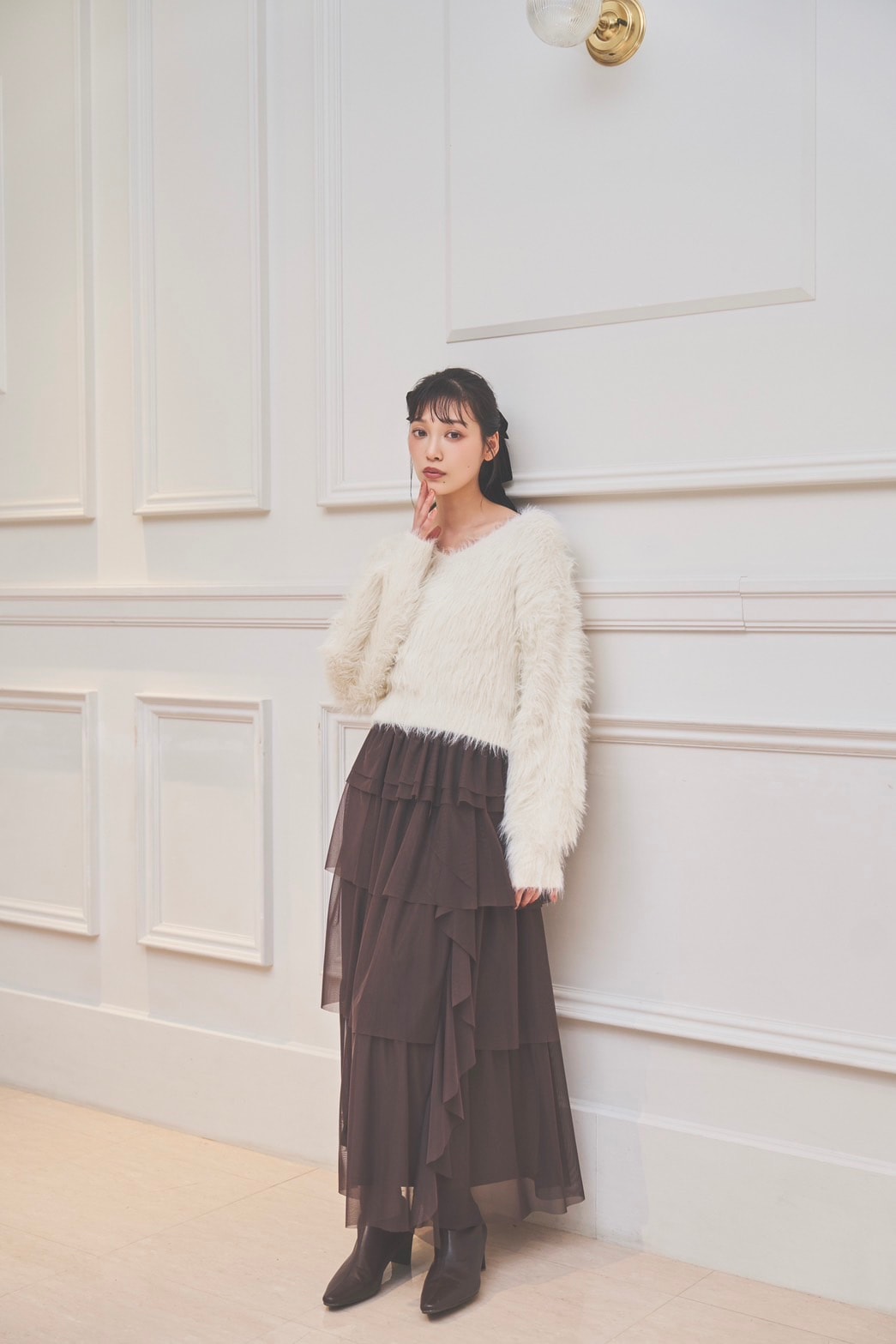 【AND COUTURE】チュールティアードスカート