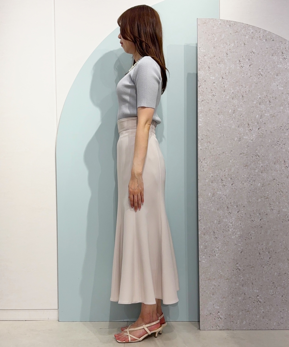 日本製ビットベルト付きマーメイドスカート