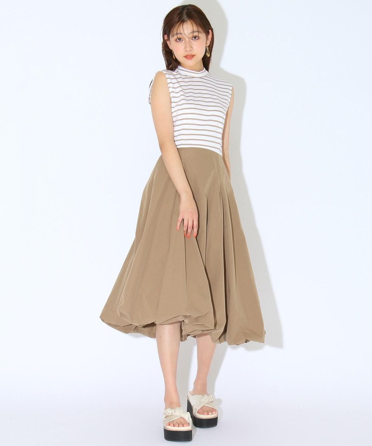 ボーダー バルーンスカートドッキングワンピース S ベージュ Redyazel 公式オンラインショップ バーンデストローズ ボーダー バルーンスカートドッキングワンピース S ベージュ Redyazel 公式オンラインショップ バーンデストローズ