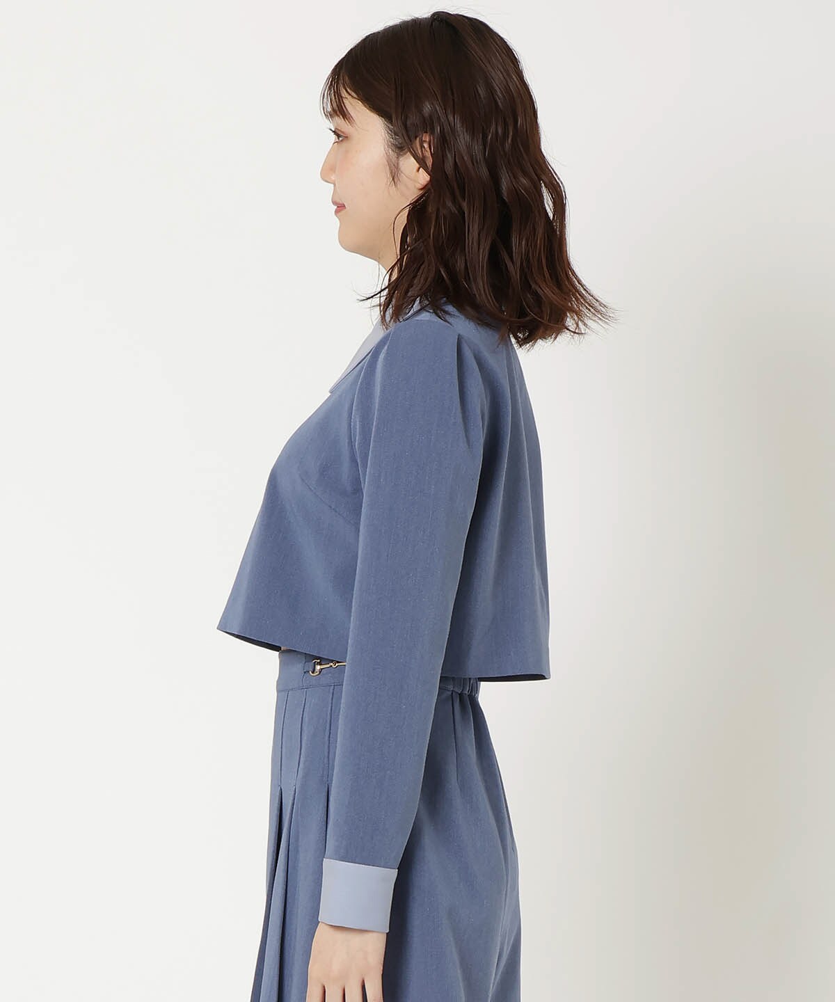 【セットアップ可能】配色襟トップス