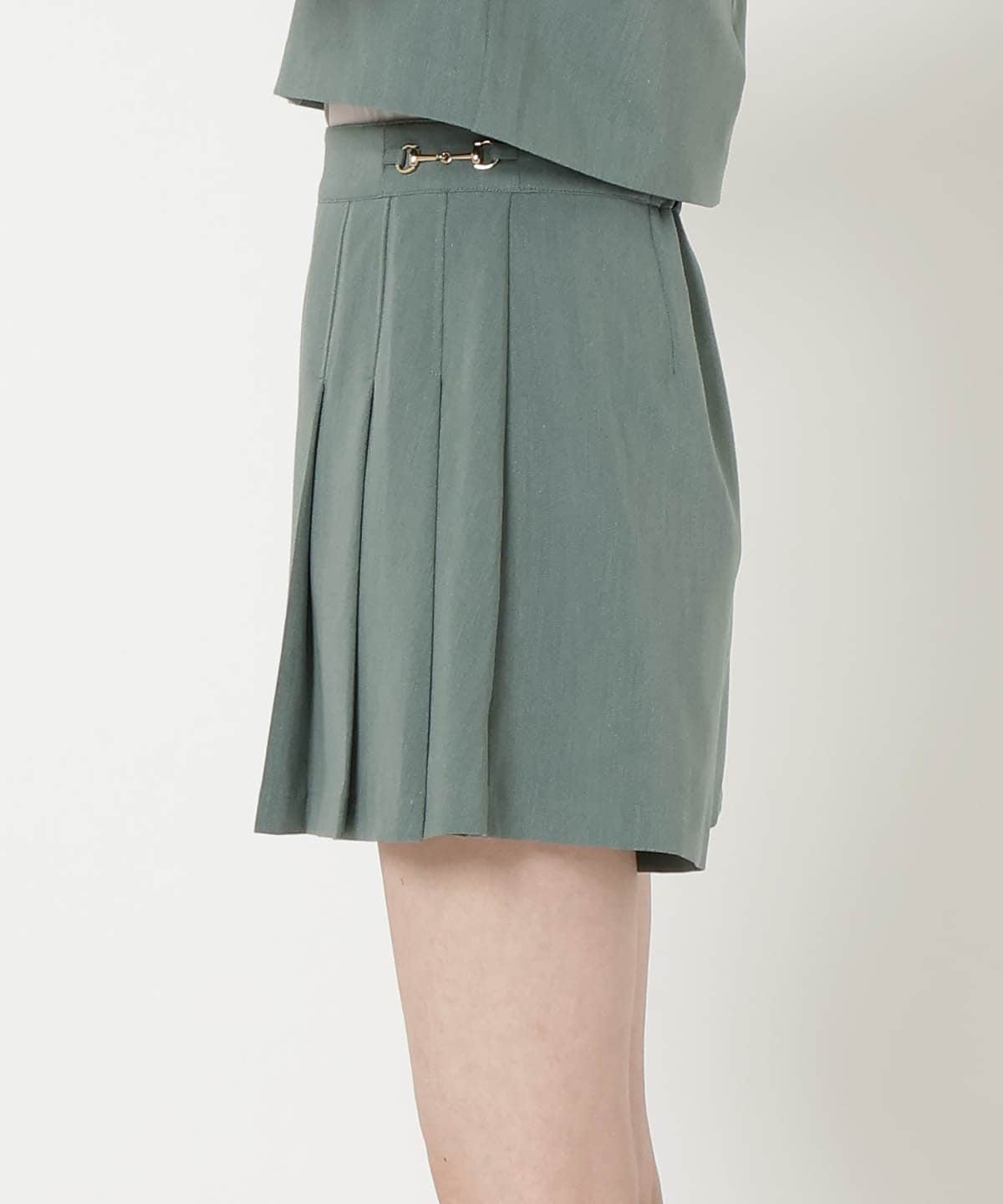 【セットアップ可能】サイドビットプリーツスカパン