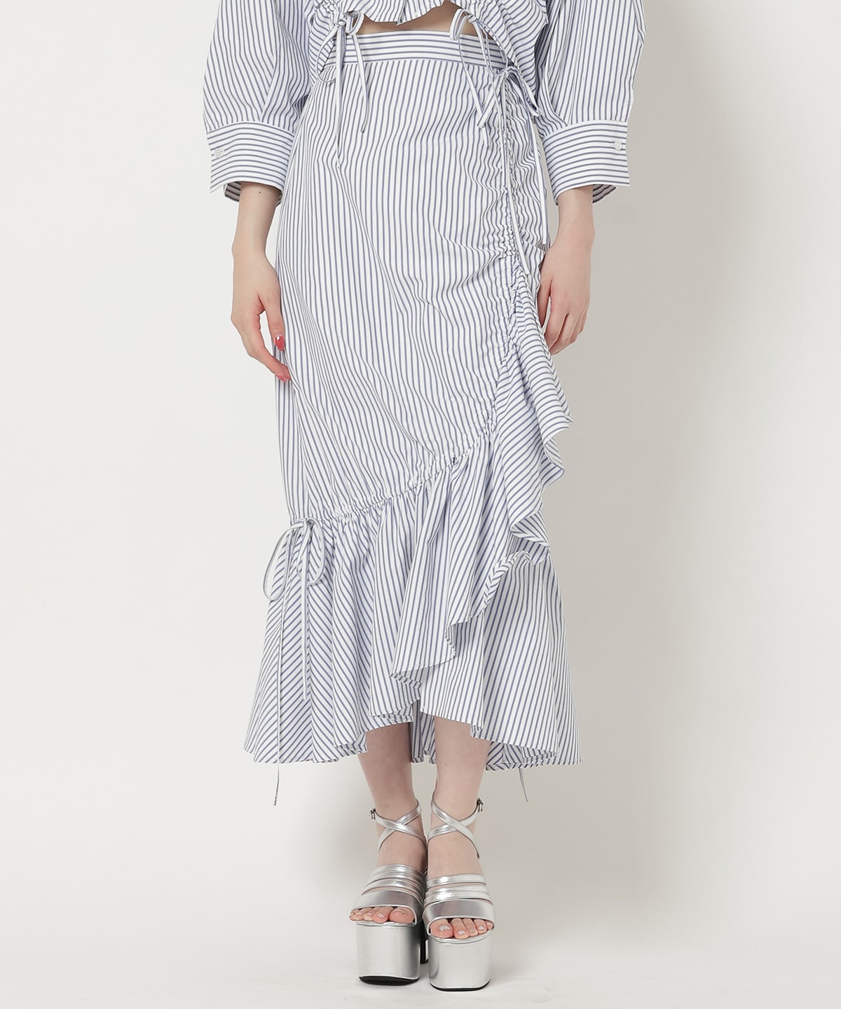 ストライプシャーリングスカート