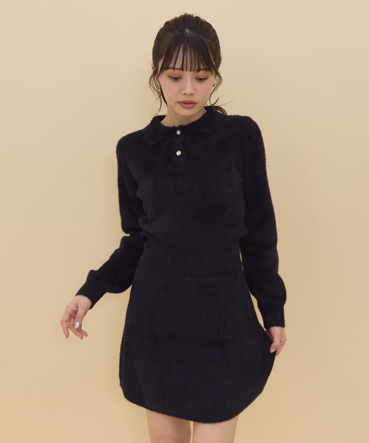 【セットアップ可能】シャギーニットミニスカート