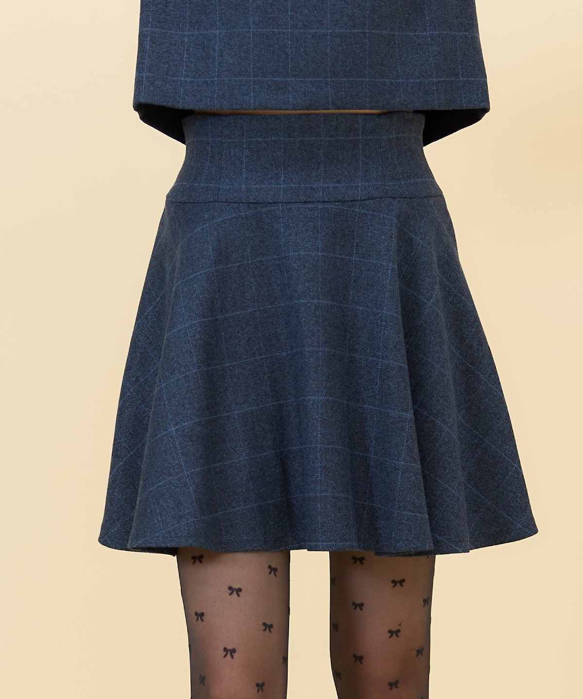 【セットアップ可能】チェックフレアミニスカート