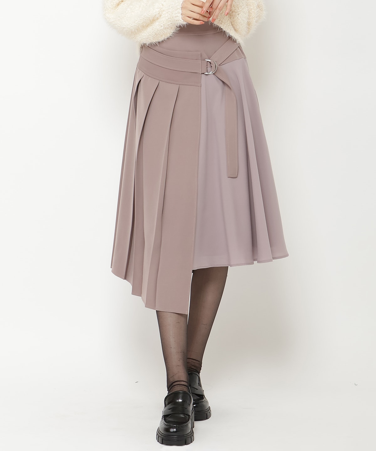 コンビネーションアシメプリーツスカート