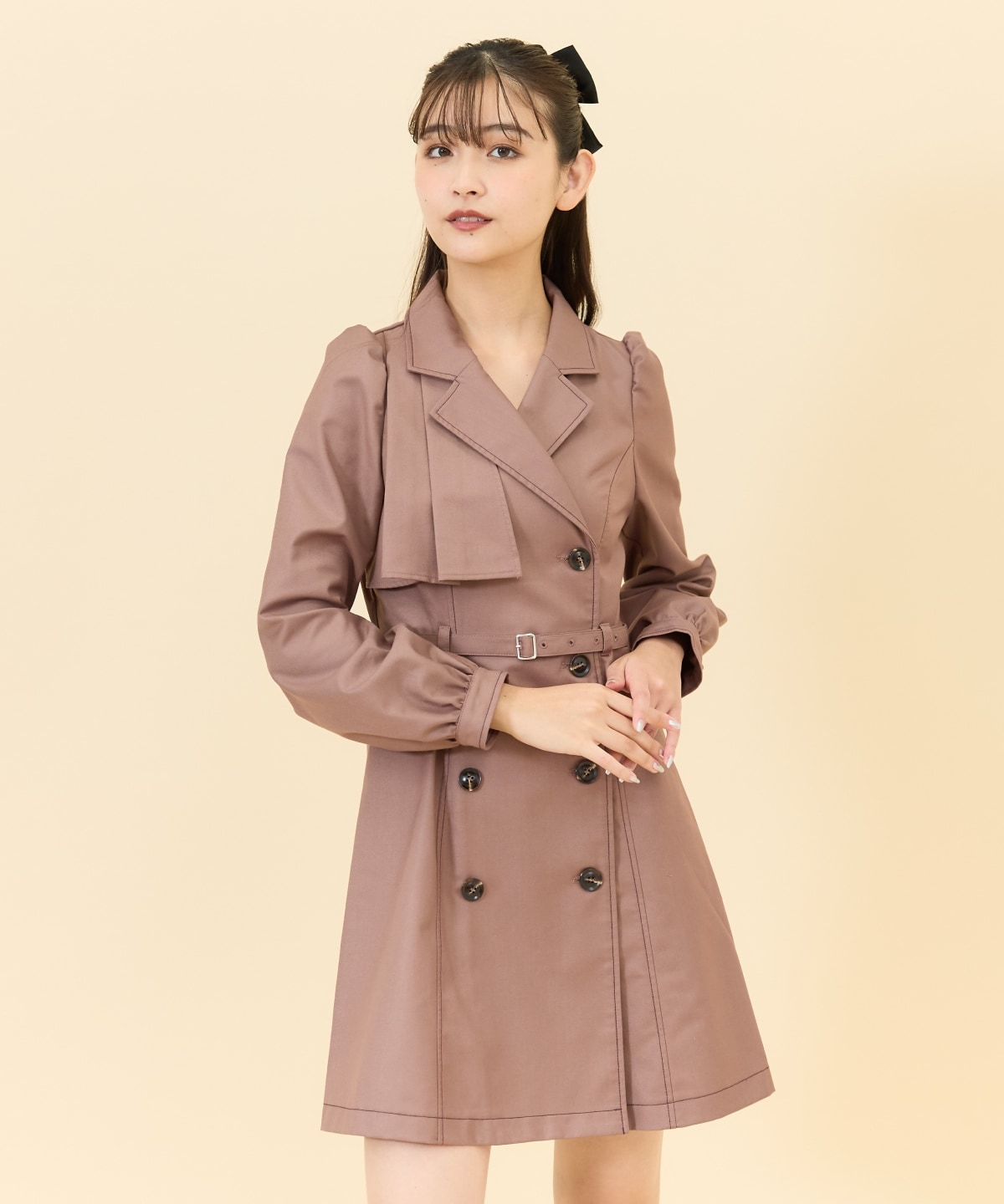 ダブルボタンジャケットミニワンピース