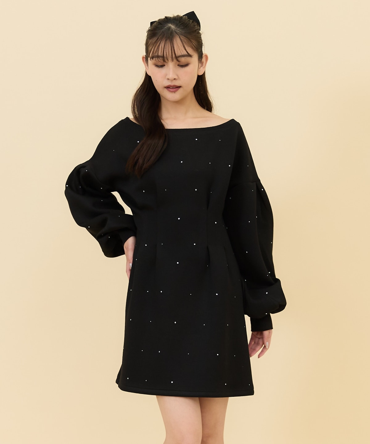 ラインストーンミニワンピース