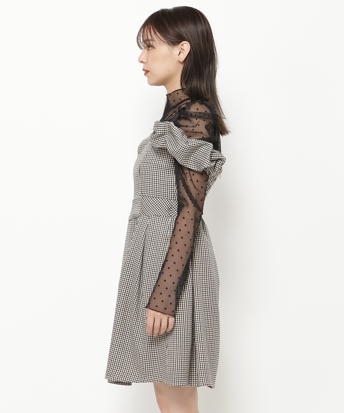 2wayショルダーフレアミニワンピース