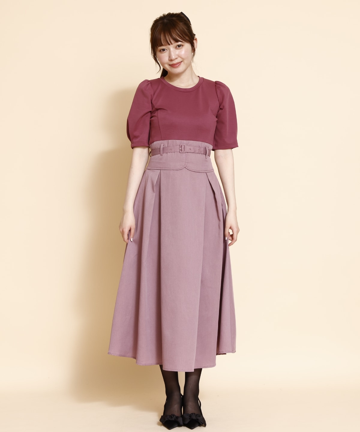 コルセットデザインドッキングワンピース