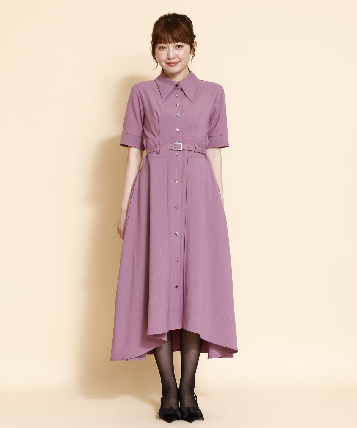 フレアシャツワンピース