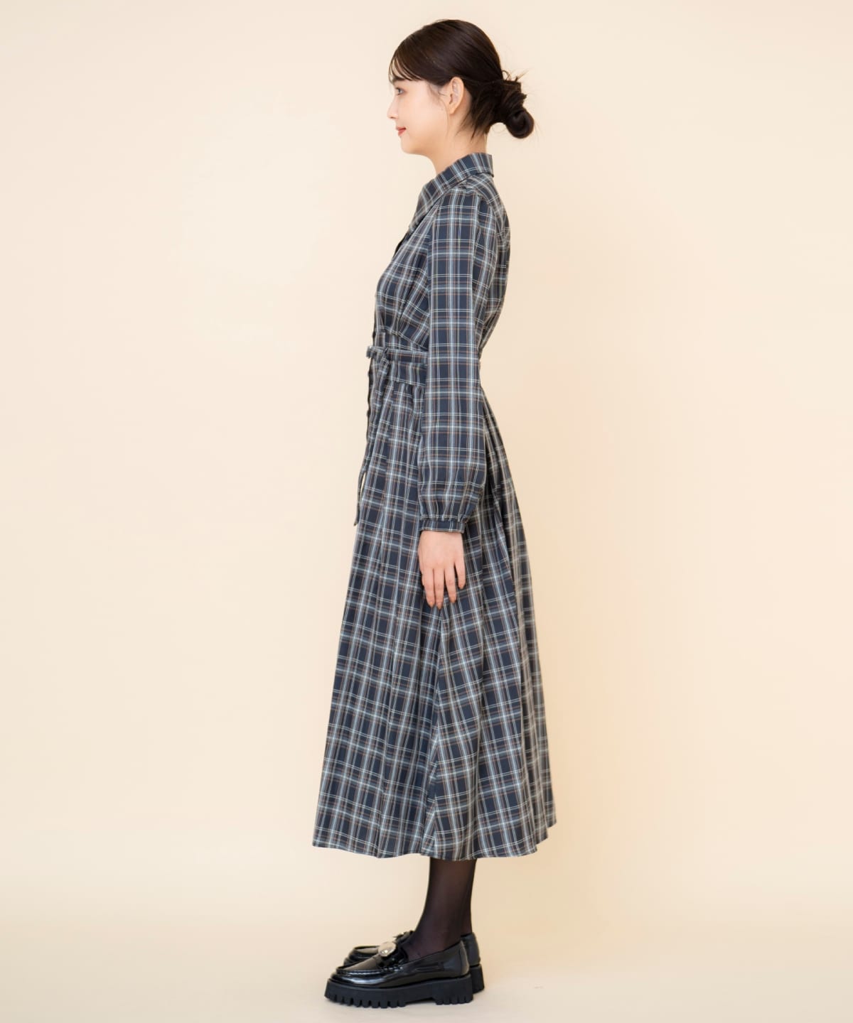 チェックシャツワンピース