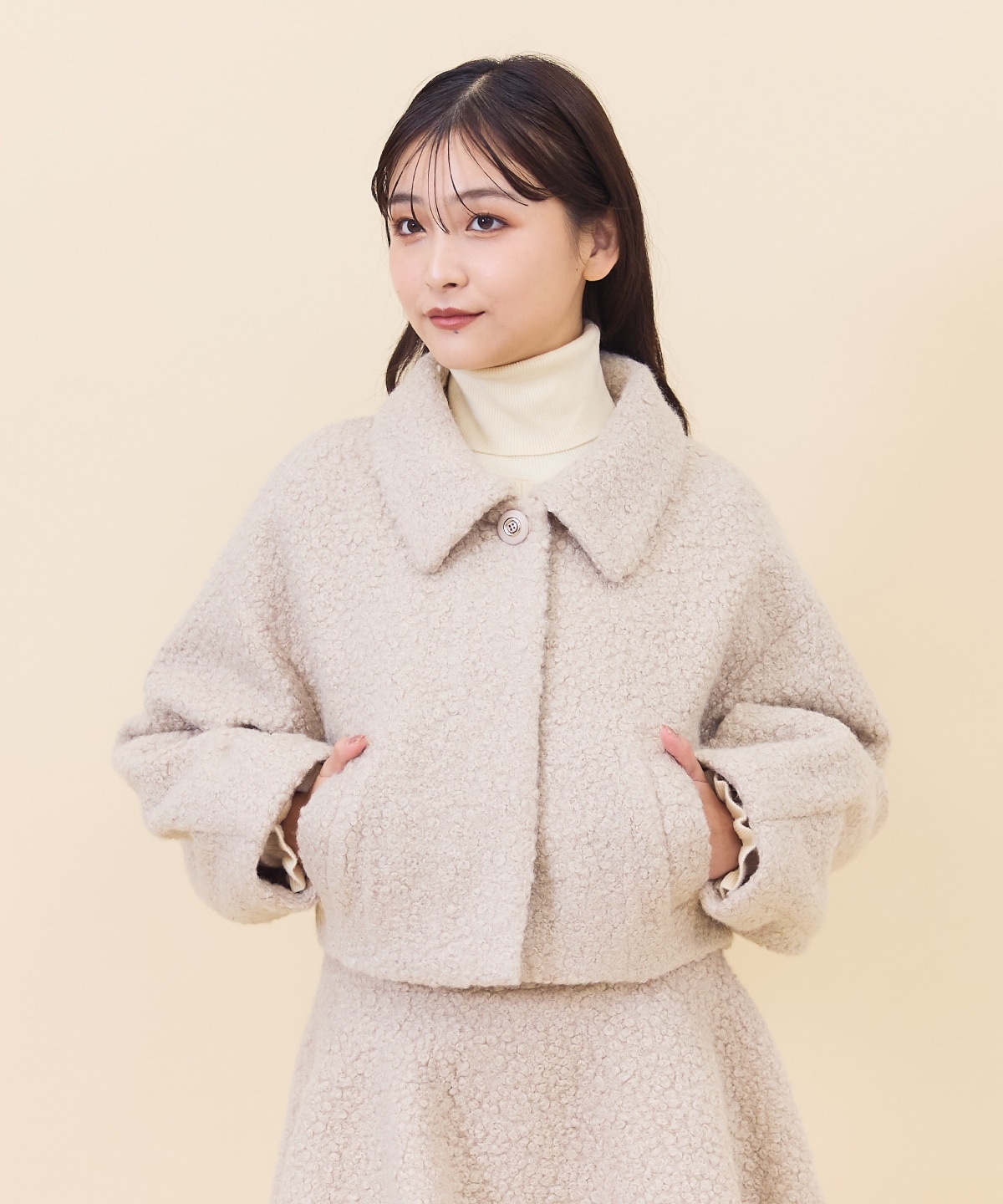 【セットアップ可能】ブークレショートコート