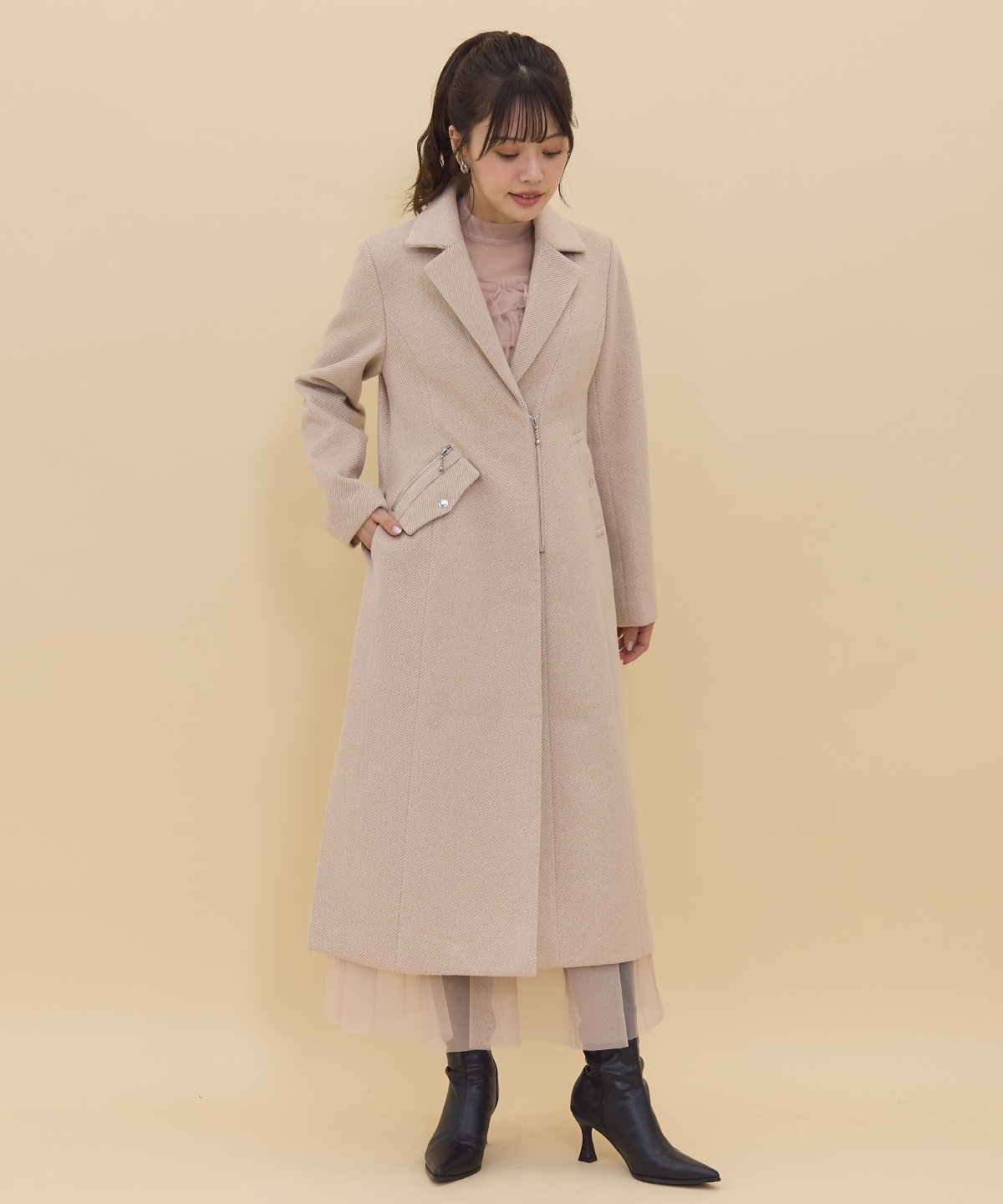 ジップチェスターコート