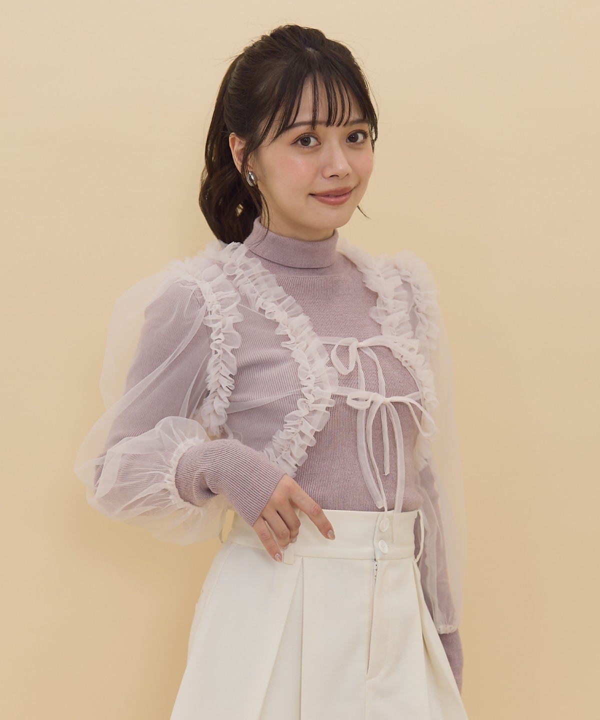 チュールボレロニット＆プルオーバーセット