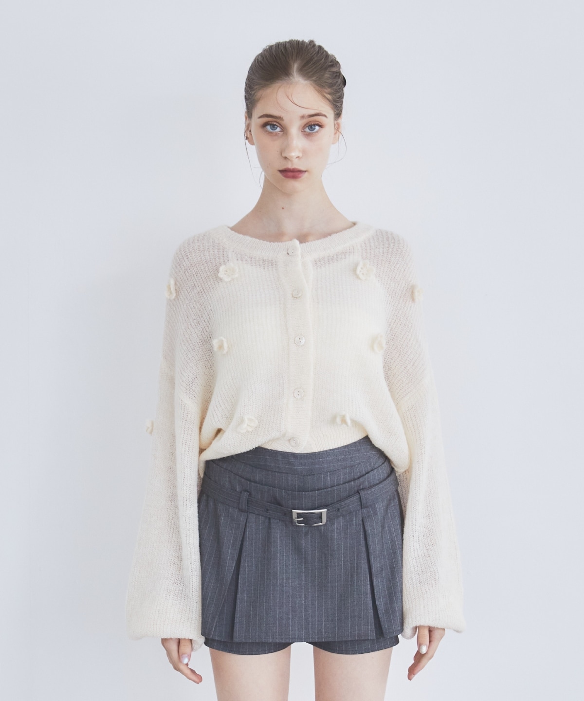 クロシェフラワーカーディガン