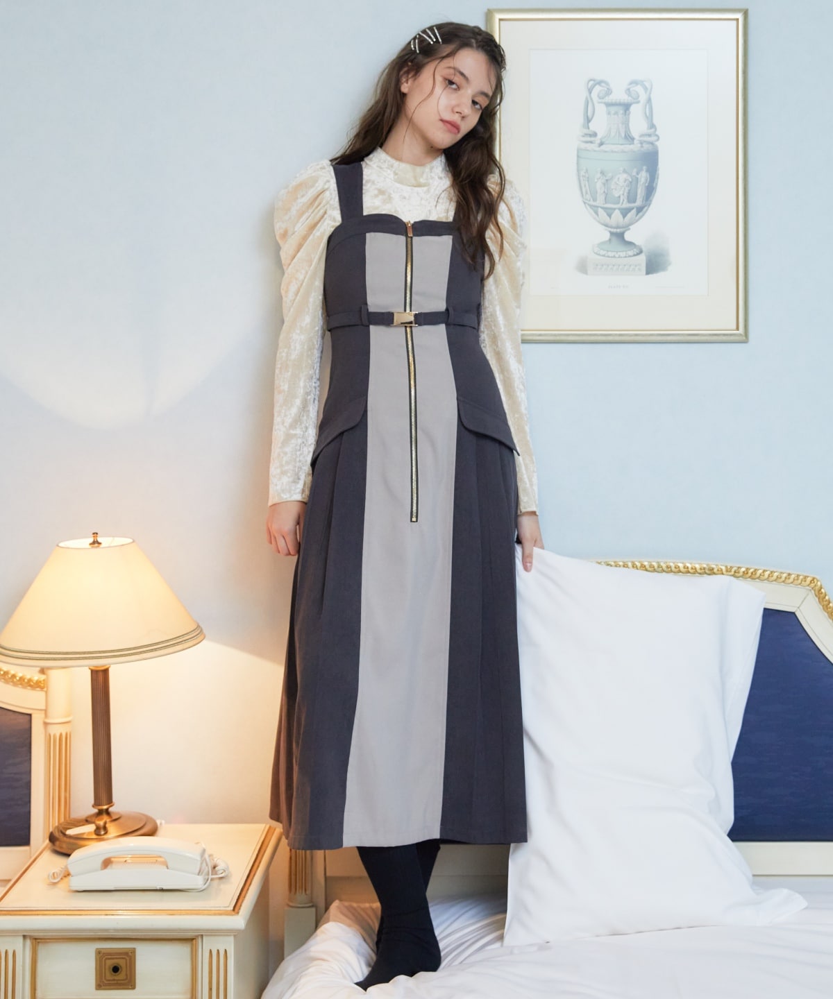 ベロアチュールトップス