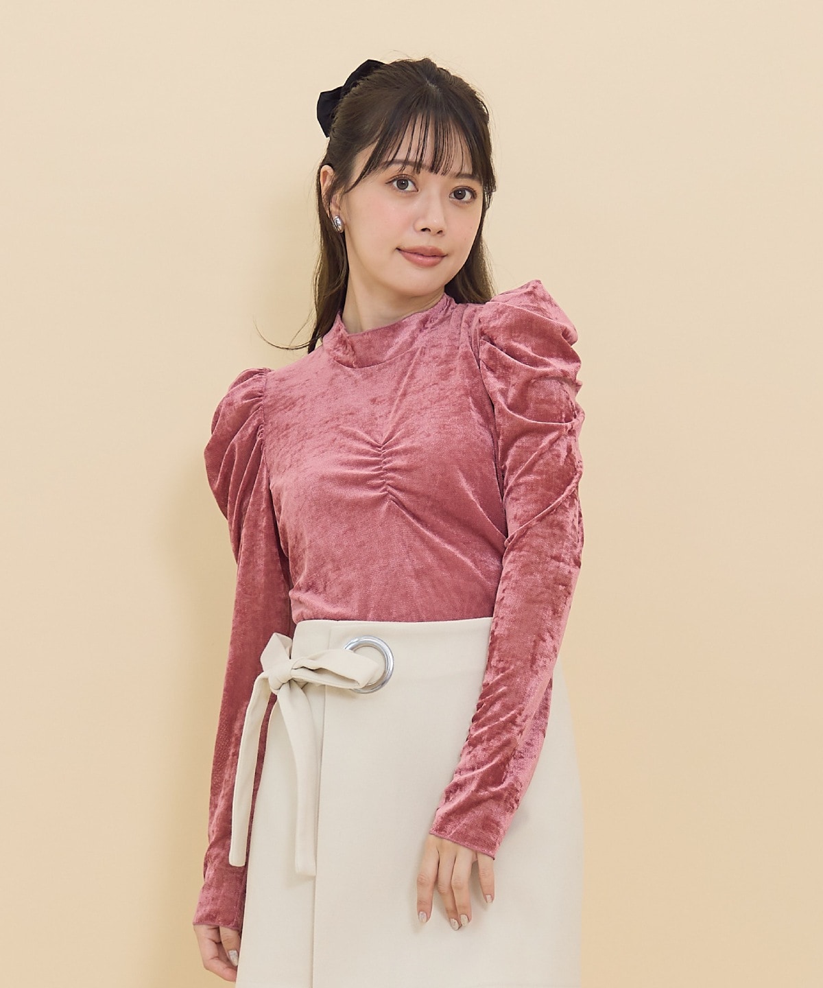 ベロアチュールトップス