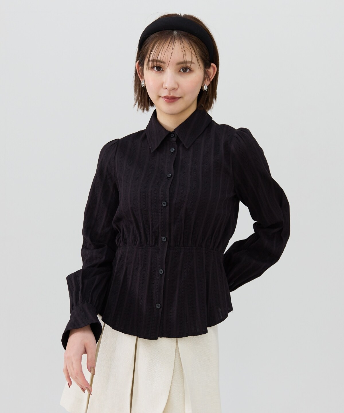 フレアペプラムシャツ