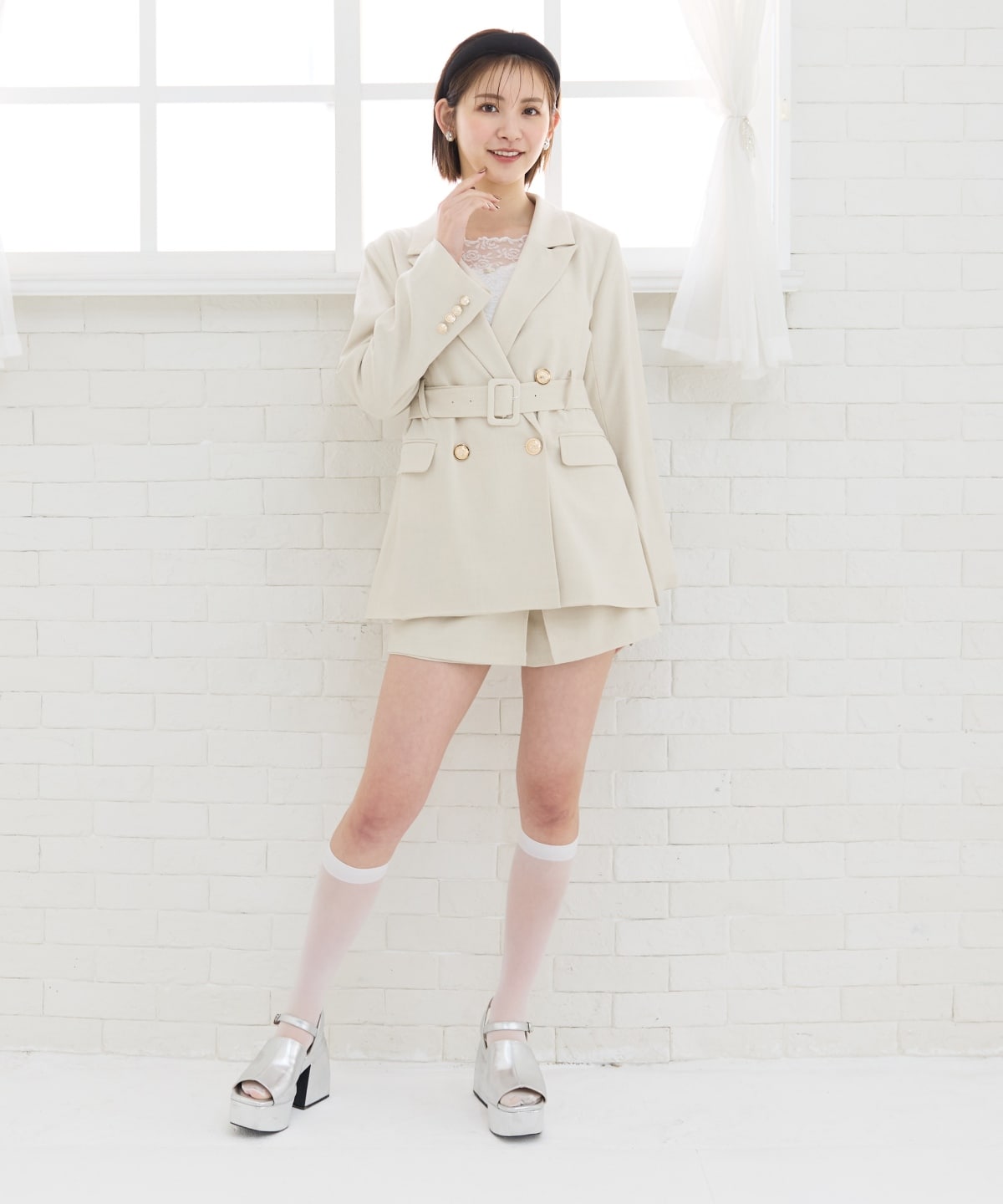 【セットアップ可能】ラップデザインショートパンツ