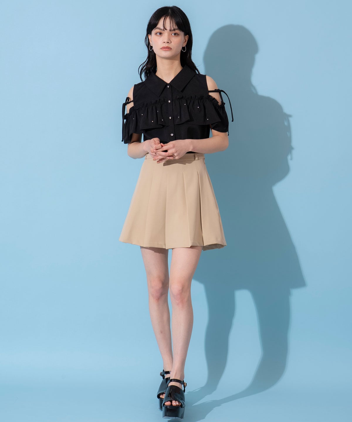 プリーツスカートルックショートパンツ