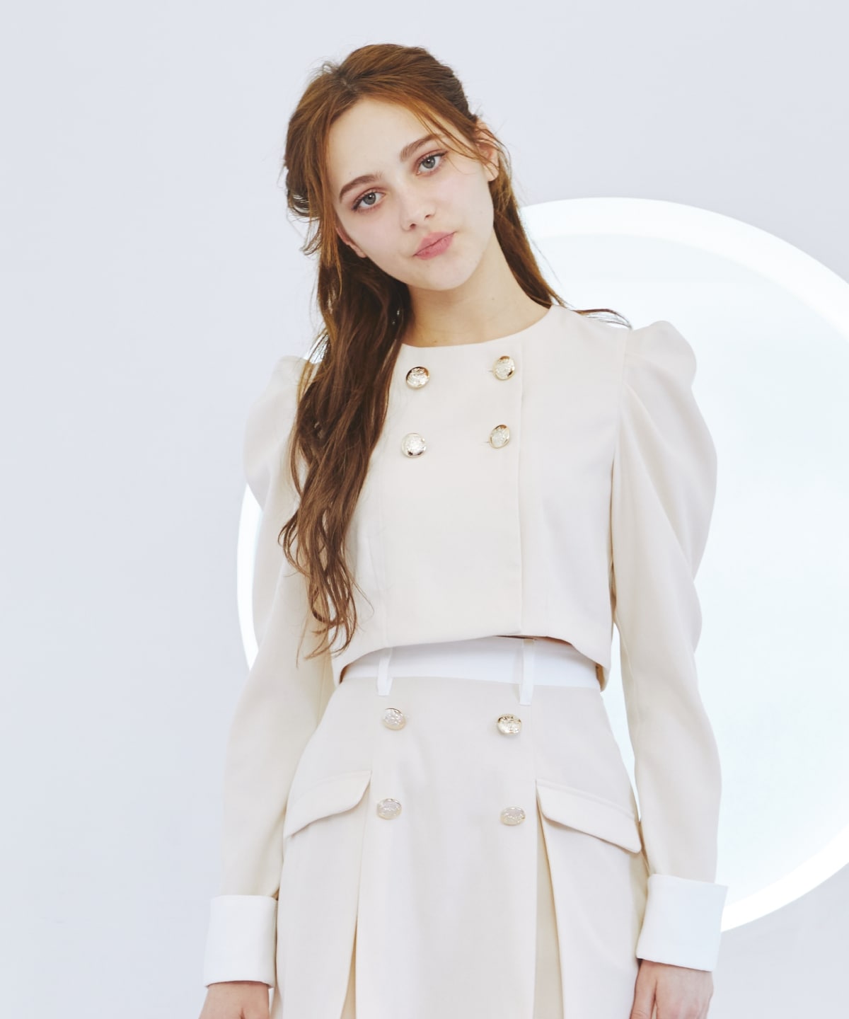 【セットアップ可能】ダブルボタンバイカラージャケット