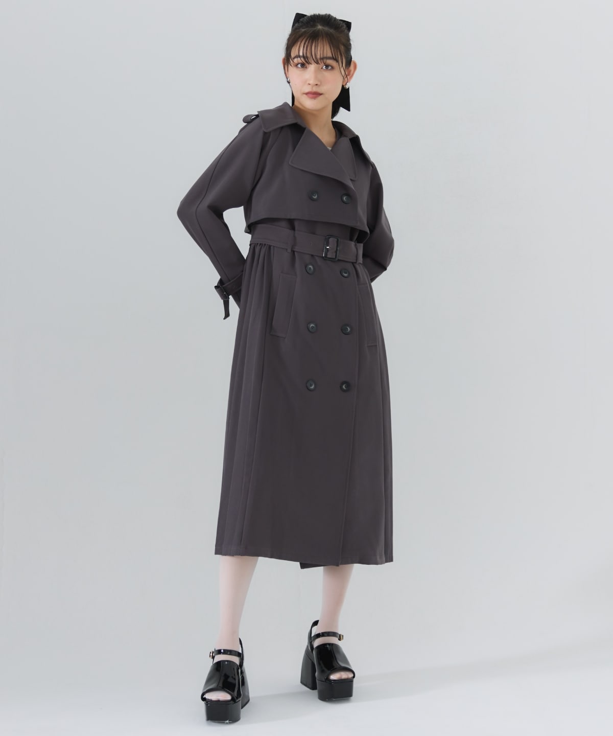 3WAYサイドプリーツトレンチコート