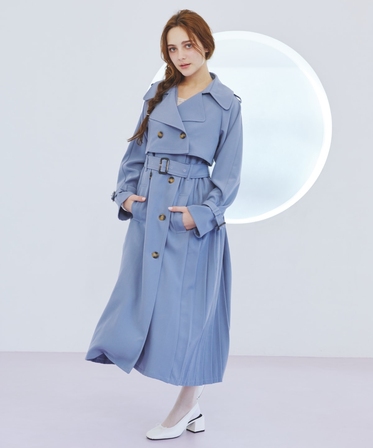 3WAYサイドプリーツトレンチコート