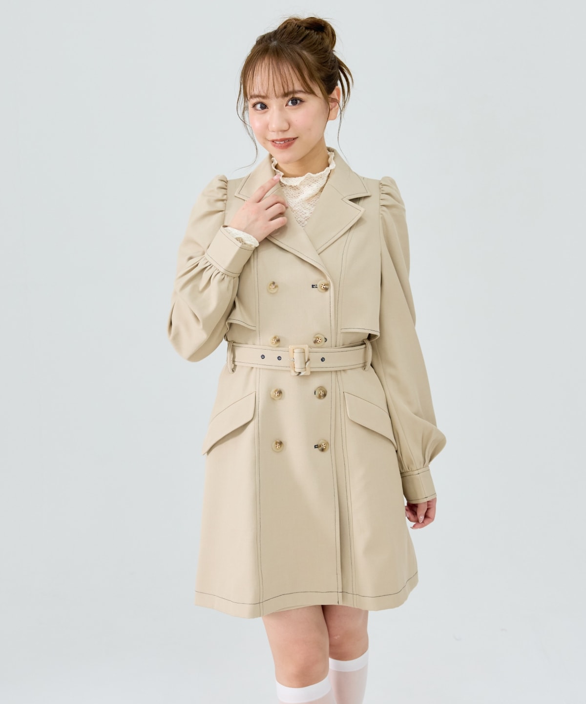 パフスリーブミニトレンチコート