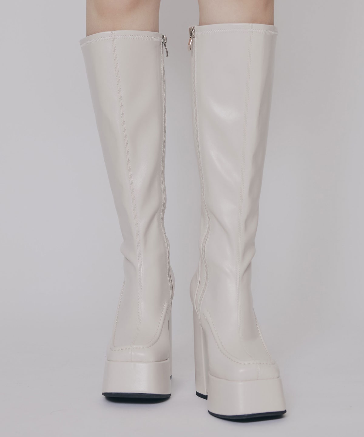 スクエアタイツロングブーツ