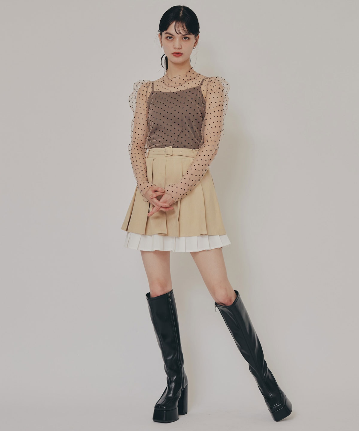 スクエアタイツロングブーツ