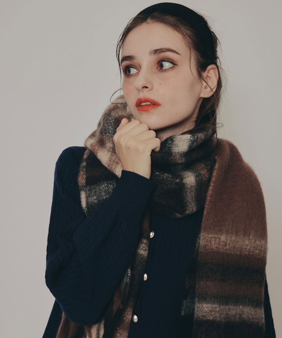 ワイドチェックマフラー