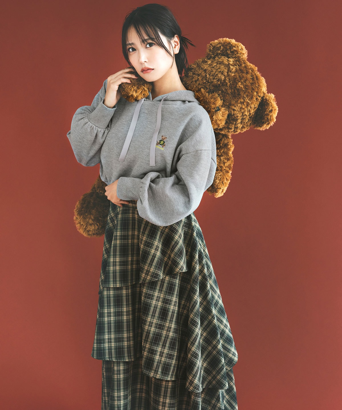 タータンチェックティアードスカート