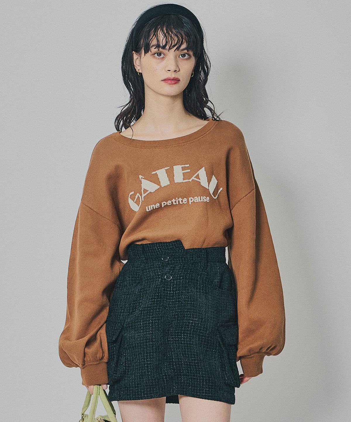 モールツイードカーゴミニスカート