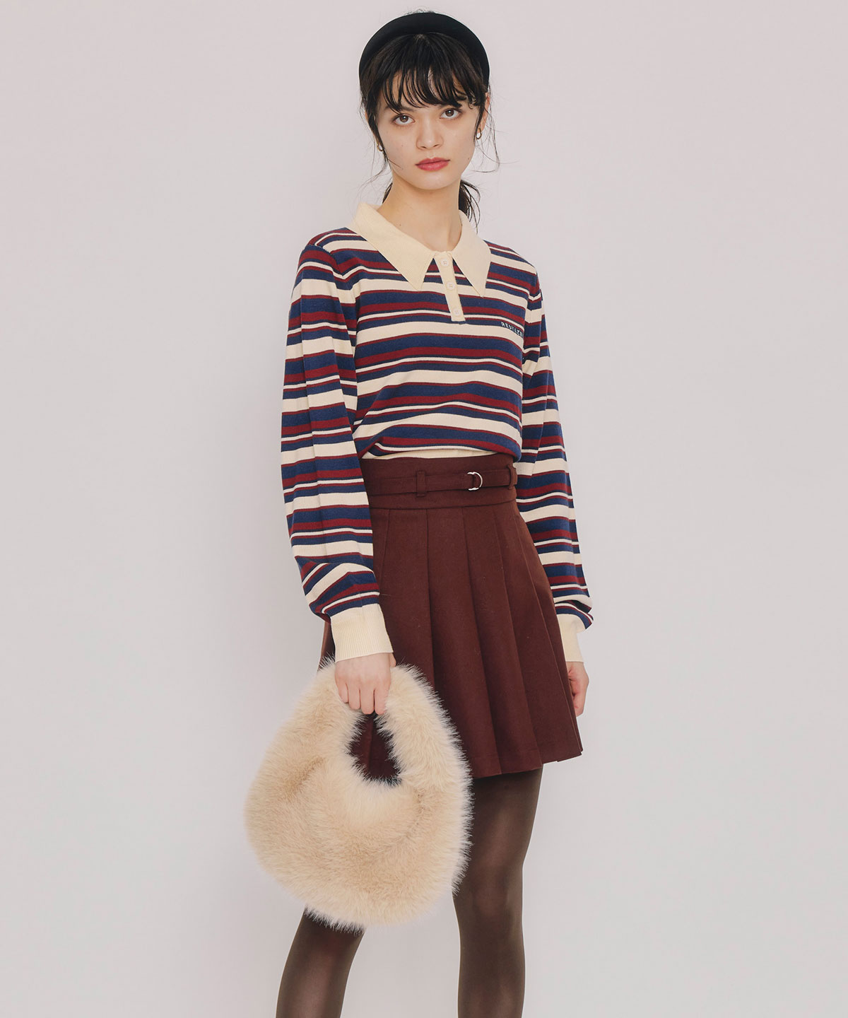 メルトンライクプリーツミニスカート