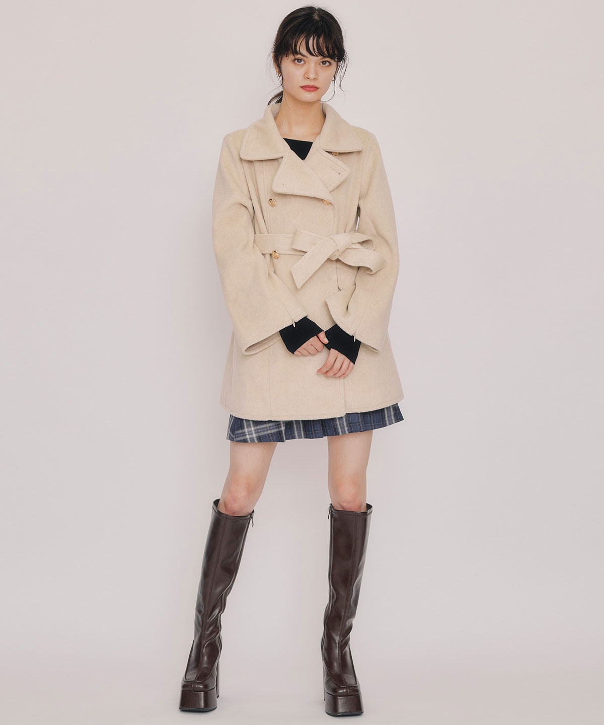 2WAYベルスリーブミドルコート