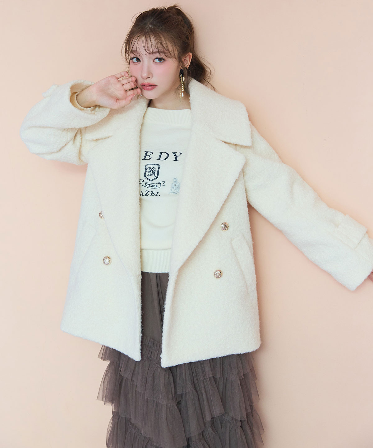 ボアダブルミドルコート