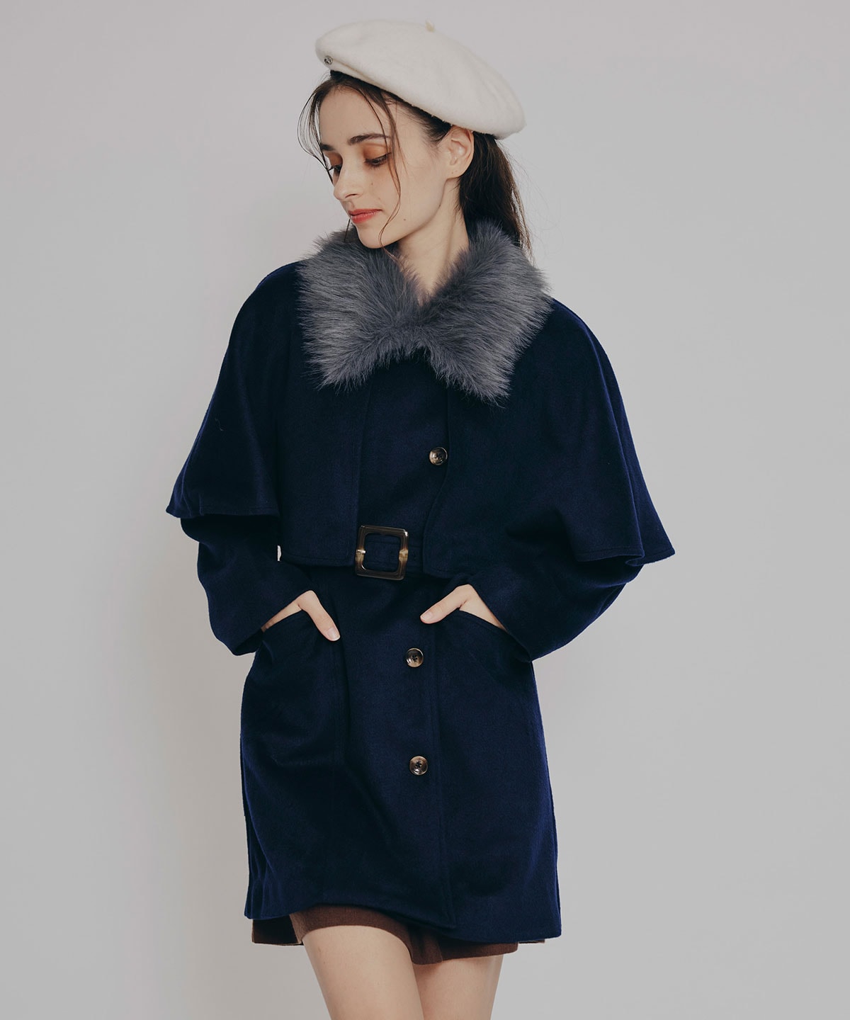 マルチWAYケープファーショートコート