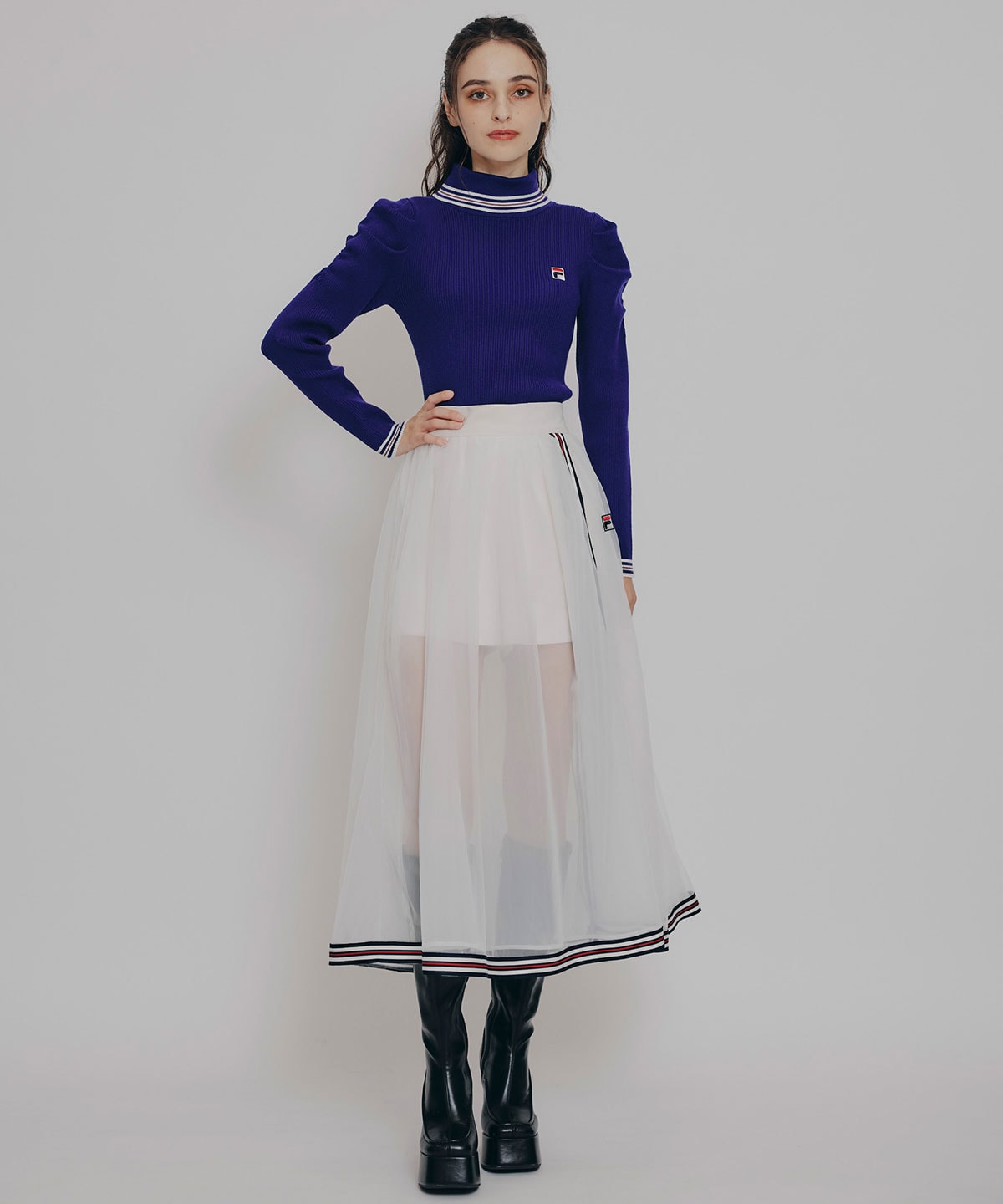 ［FILA×REDYAZEL］ラインタートルニットプルオーバー