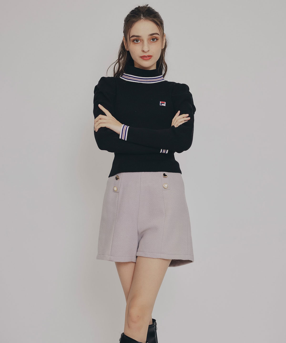 ［FILA×REDYAZEL］ラインタートルニットプルオーバー