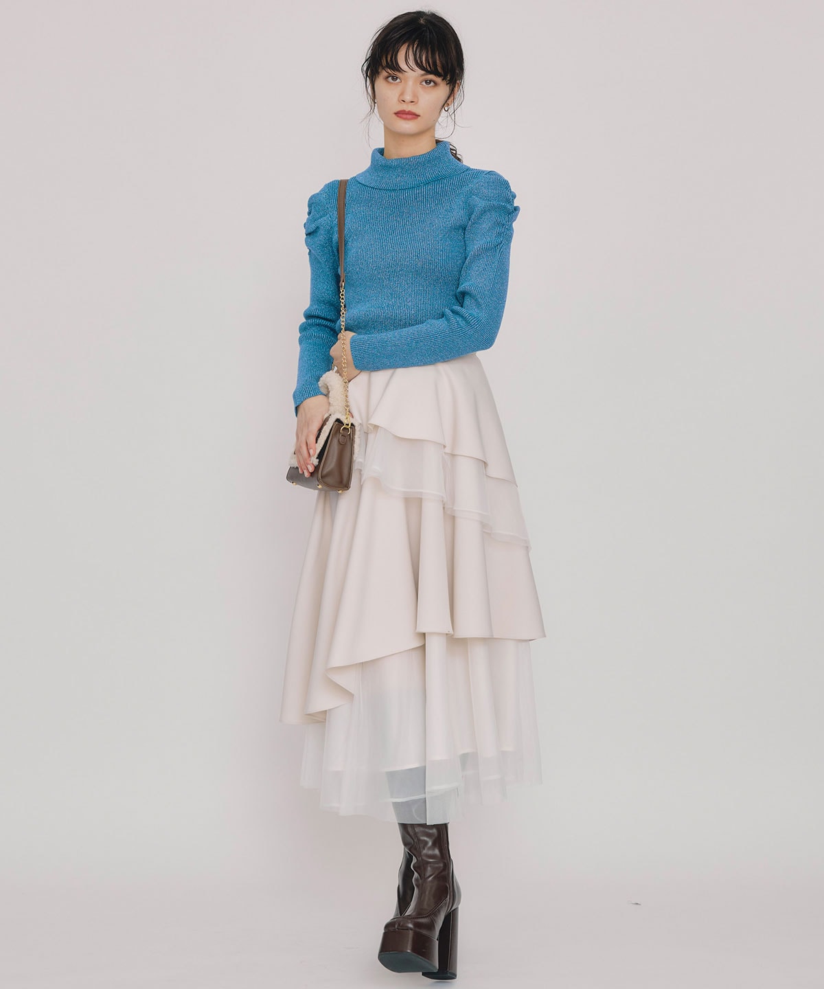 ラメタートルニットプルオーバー