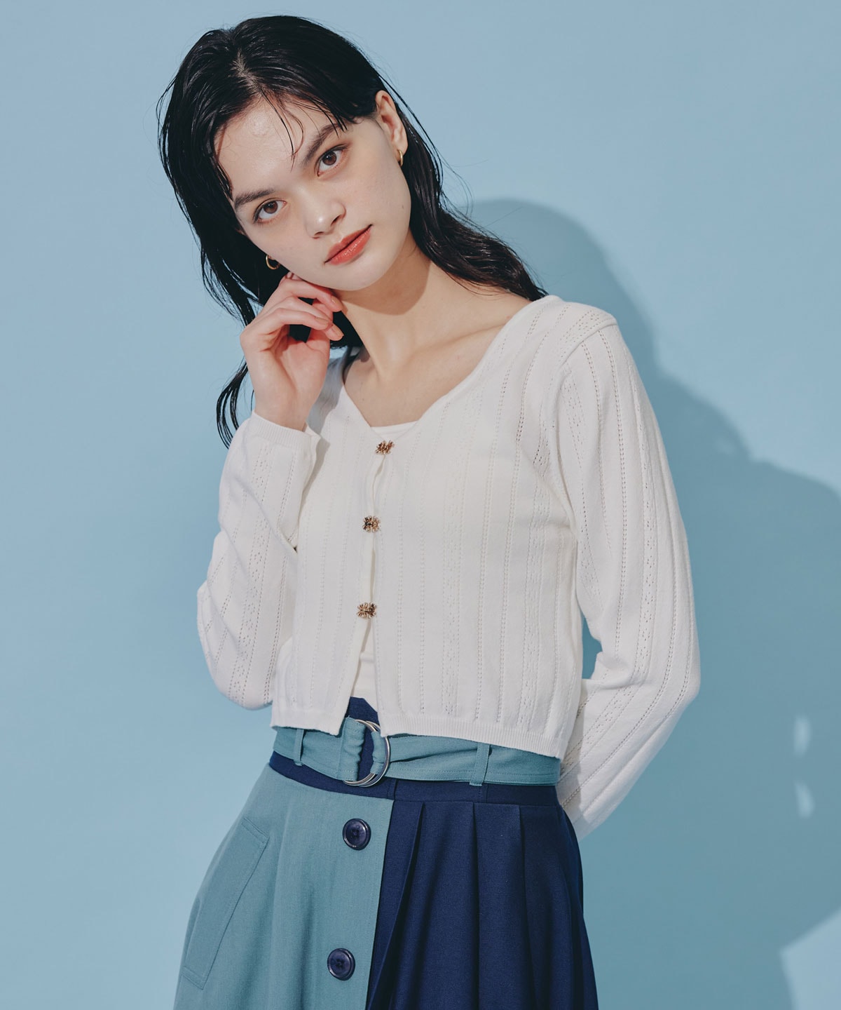 バタフライホックニットカーディガン