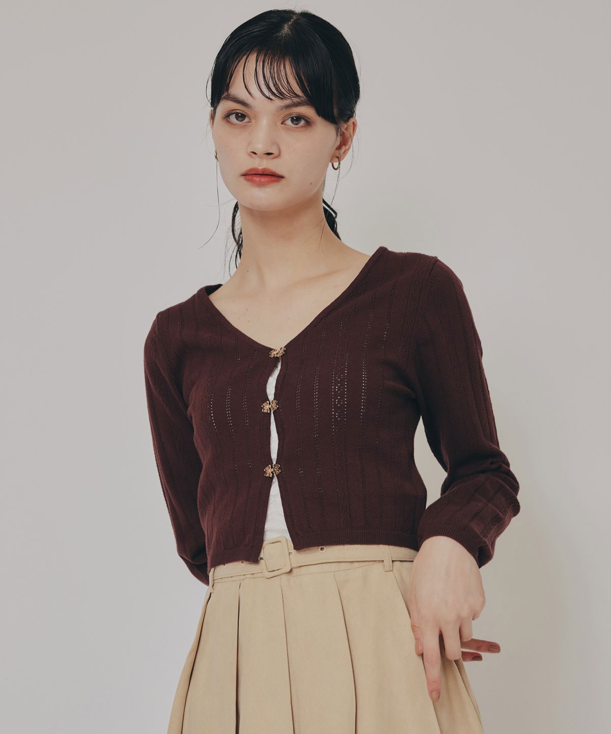 バタフライホックニットカーディガン