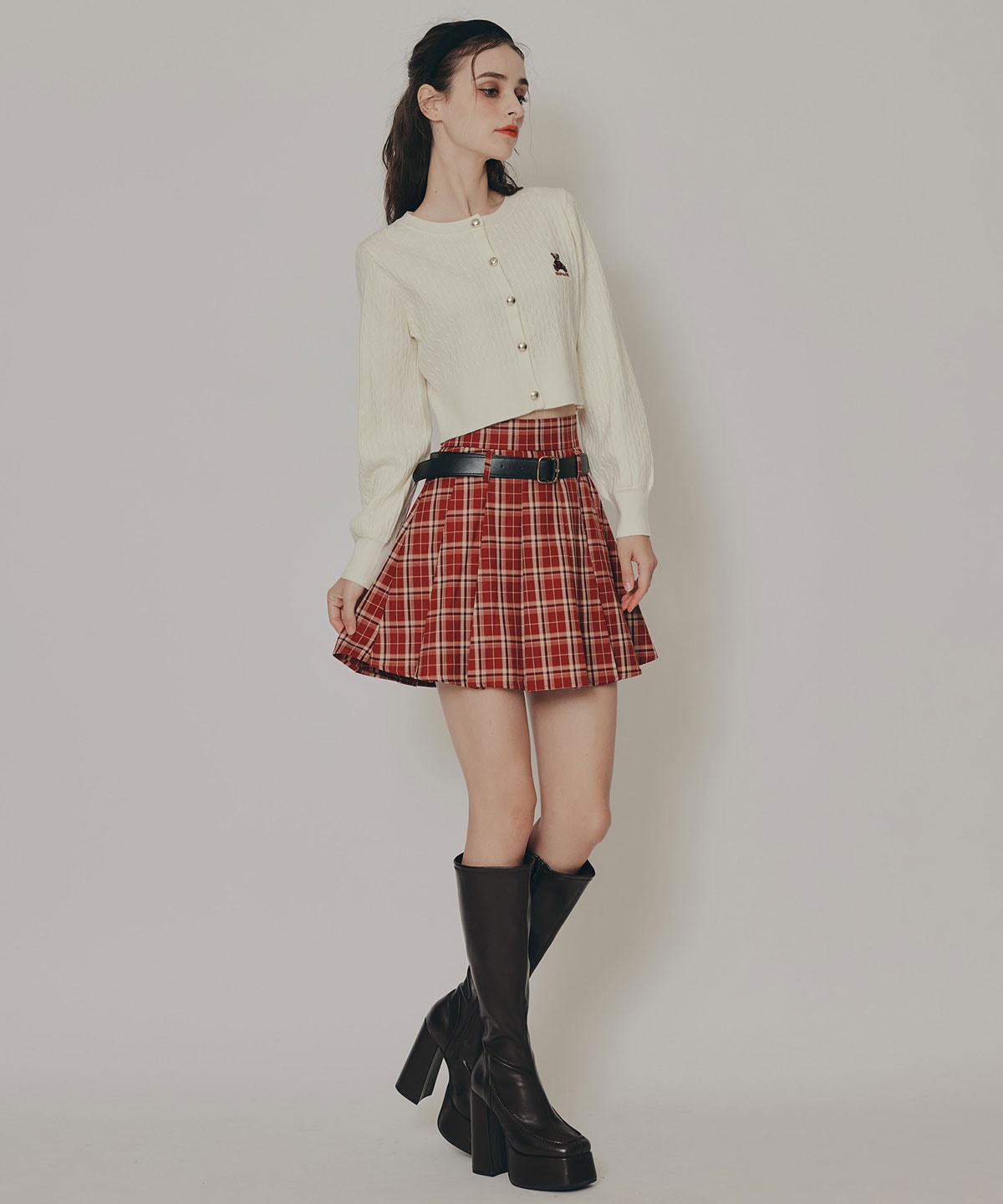 Azelyミニケーブルニットカーディガン