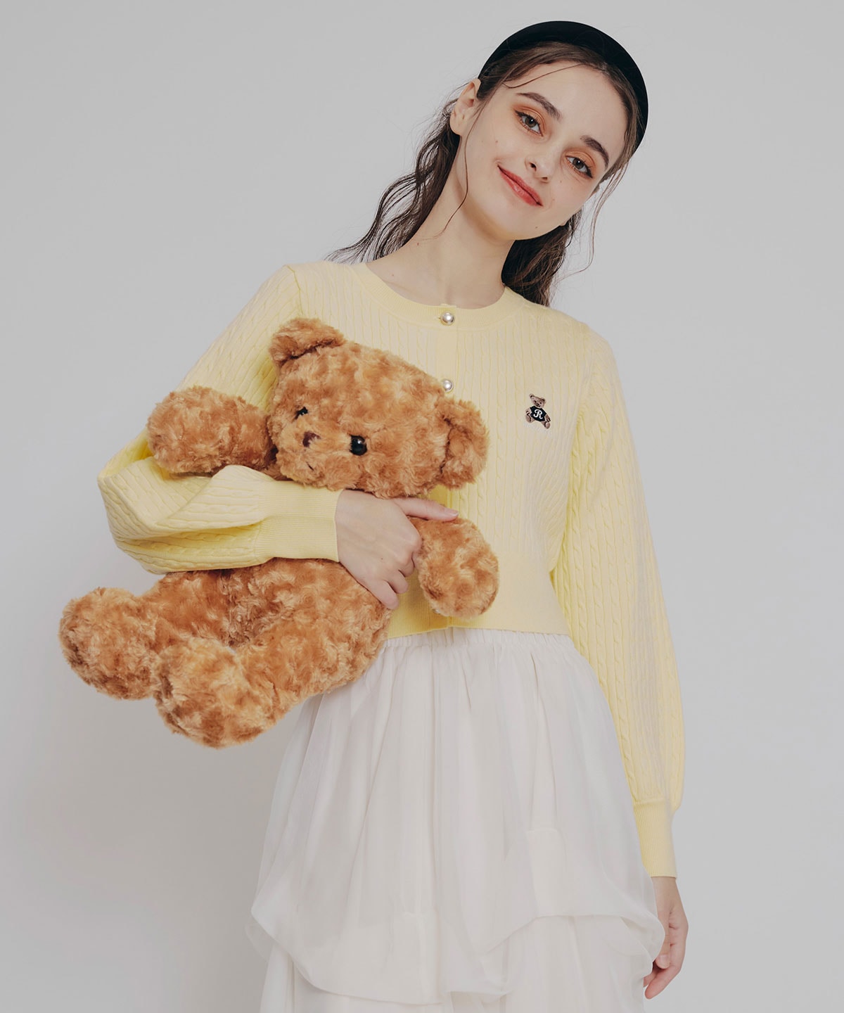 Azelyミニケーブルニットカーディガン